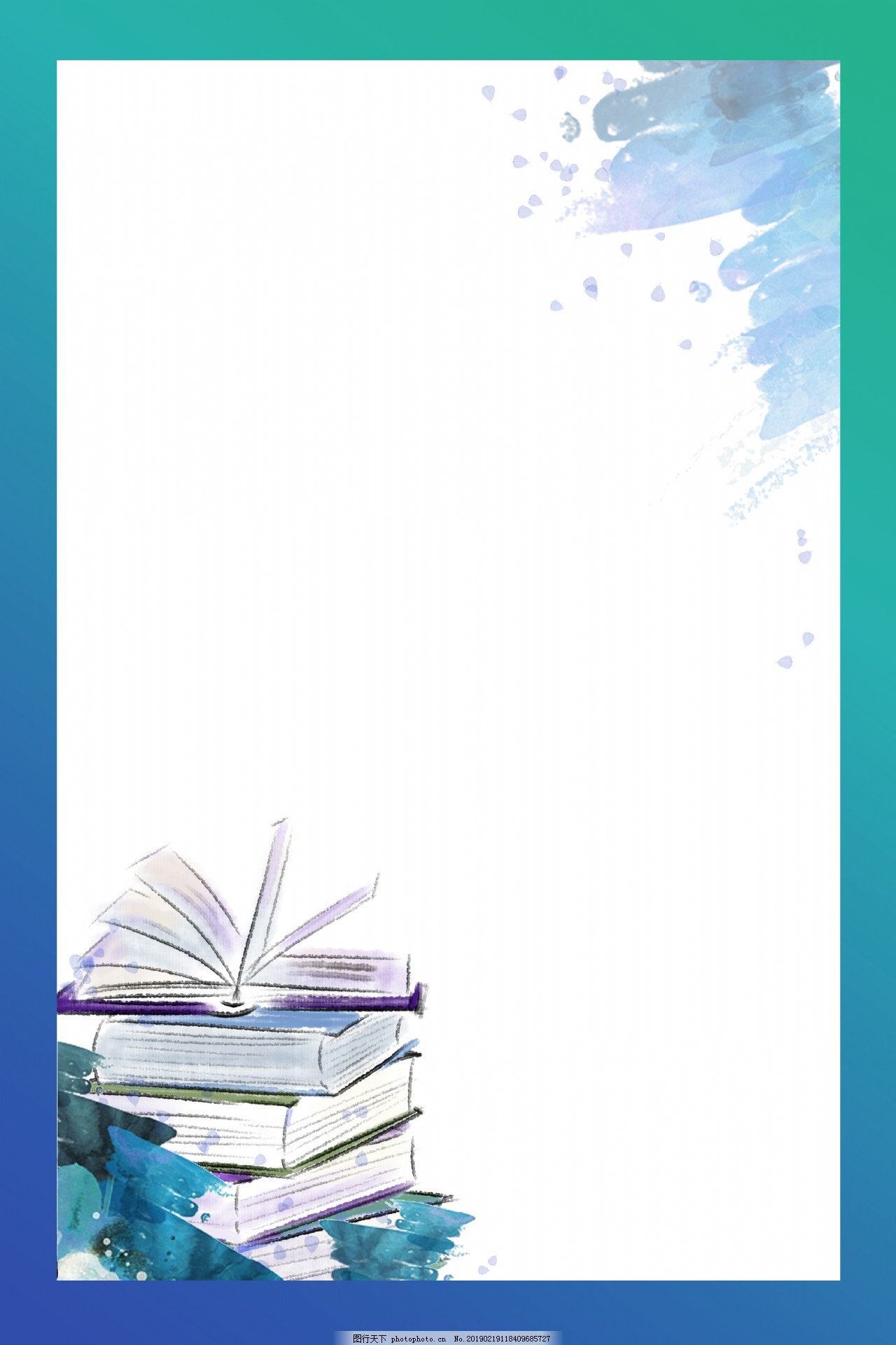 简约读书卡通背景边框设计